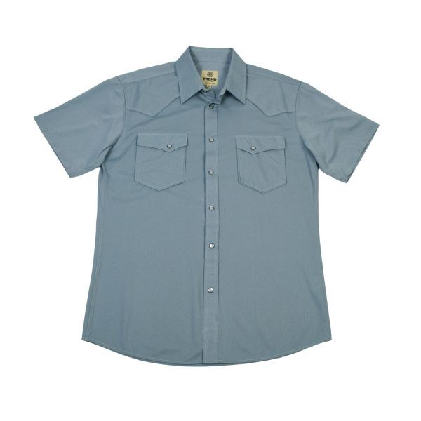 Textured Snap Shirt-Aqua