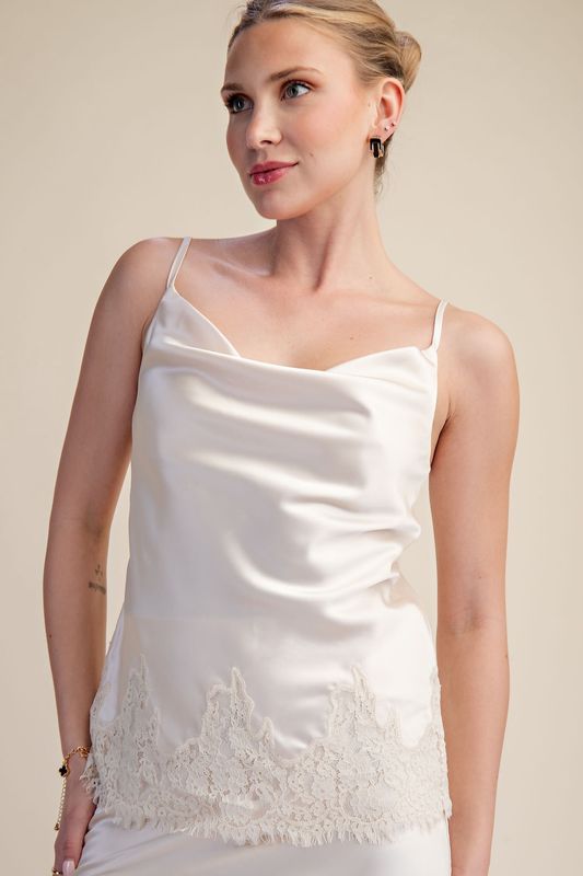 Cream Lace Detail Cami Top