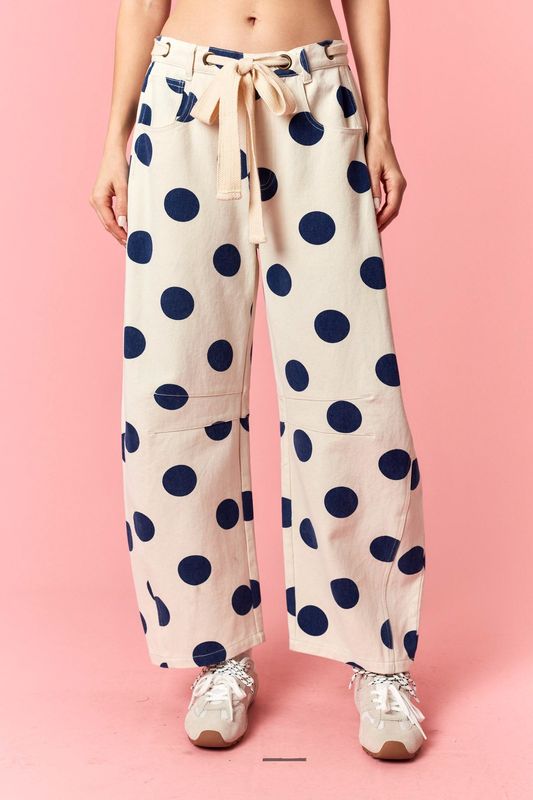Polka Dot Barrel Pants