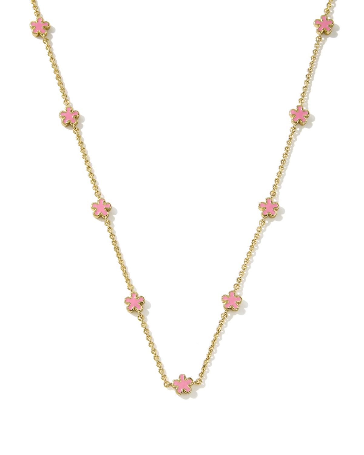 JANE STRAND NECKLACE GOLD DARK PINK ENAMEL