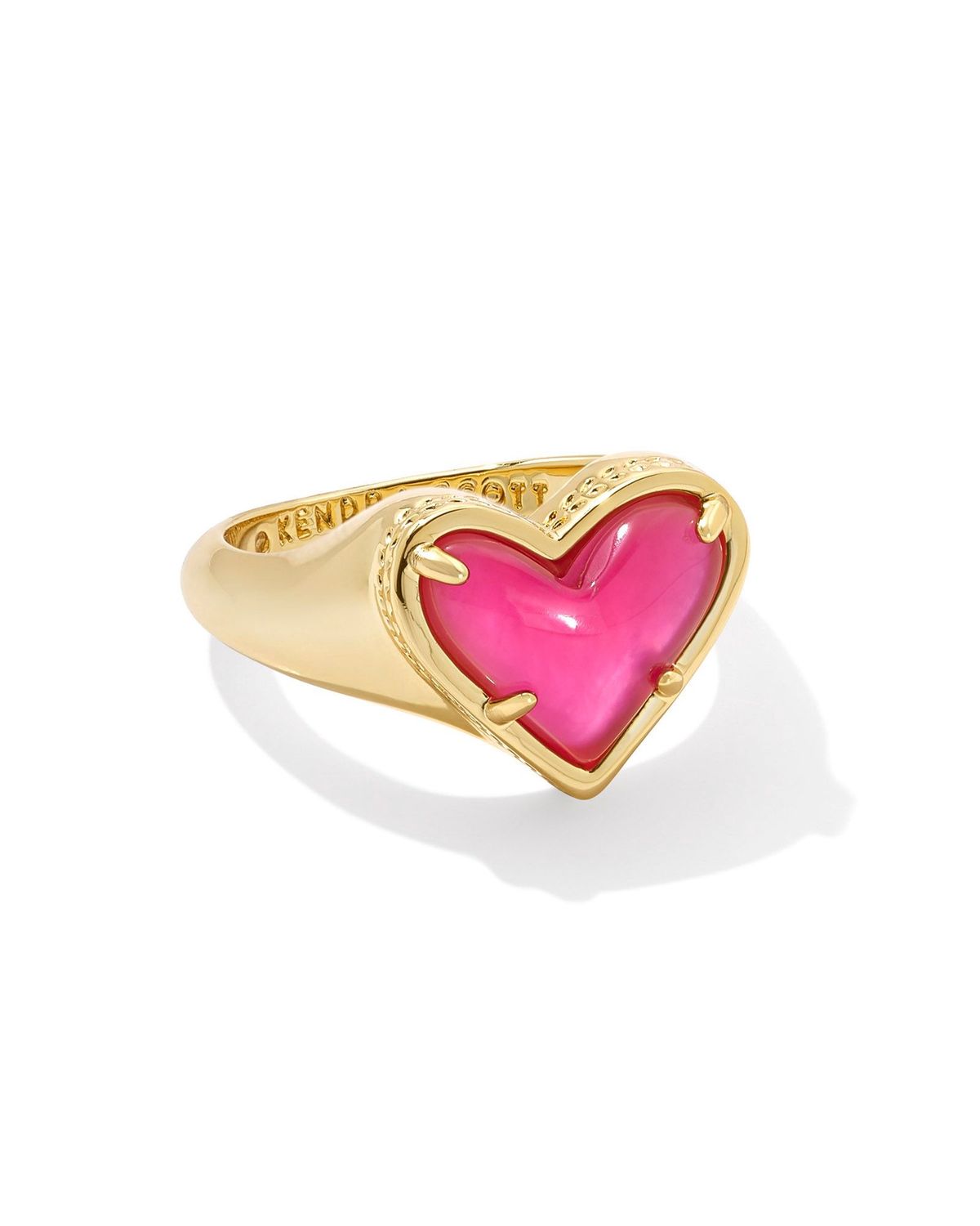 FRAMED ARI HEART BAND RING GOLD AZALEA ILLUSION 8