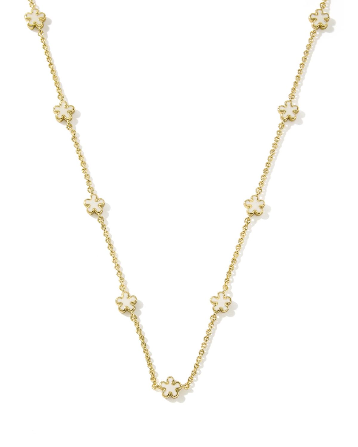 JANE STRAND NECKLACE GOLD WHITE ENAMEL