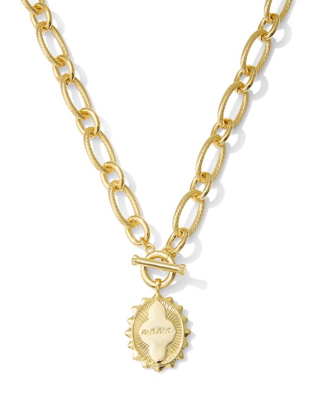 MAMA LINK AND CHAIN NECKLACE GOLD