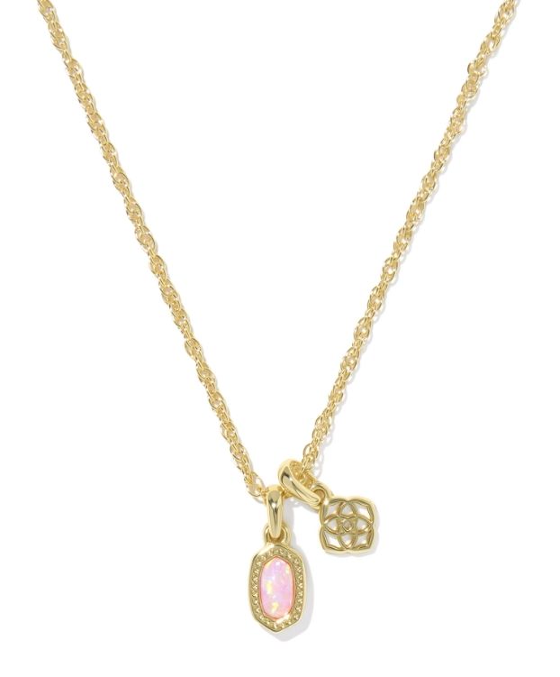 MINI ELISA DIRA NECKLACE GOLD LIGHT PINK LAB GROWN OPAL MINI ELISA DIRA NECKLACE GOLD LIGHT PINK LAB GROWN OPAL