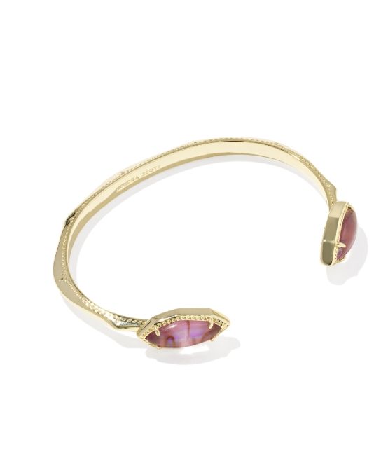 OPHELIA CUFF BRACELET GOLD LIGHT MAUVE ILLUSION S/M