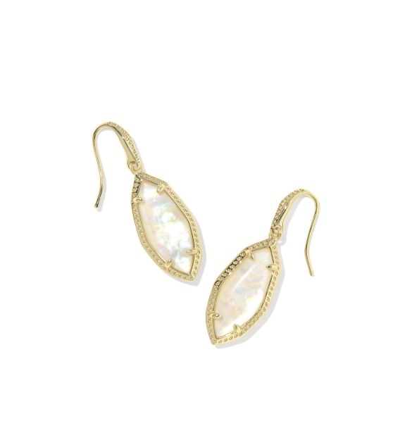 OPHELIA SMALL DROP EARRINGS GOLD LIGHT MAUVE ILLUSION