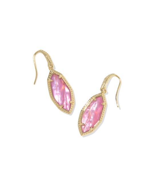 OPHELIA SMALL DROP EARRINGS GOLD IRIDESCENT ABALONE