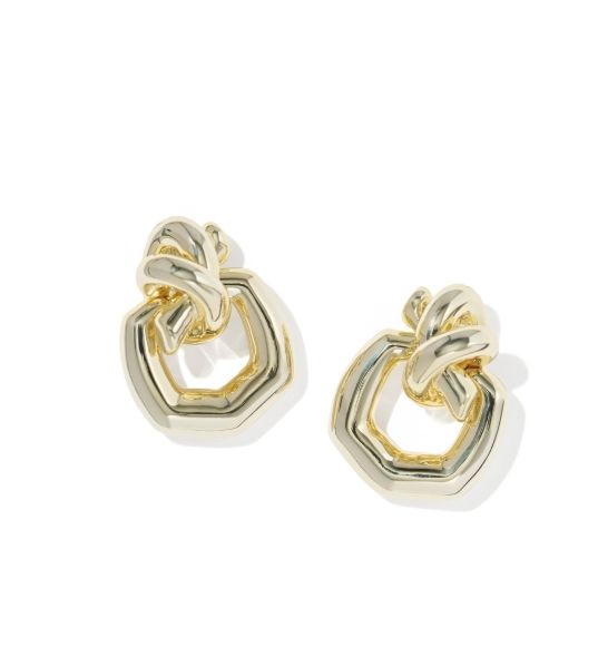 PARKER KNOT OPEN FRAME EARRINGS GOLD