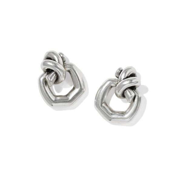 PARKER KNOT OPEN FRAME EARRINGS VINTAGE SILVER