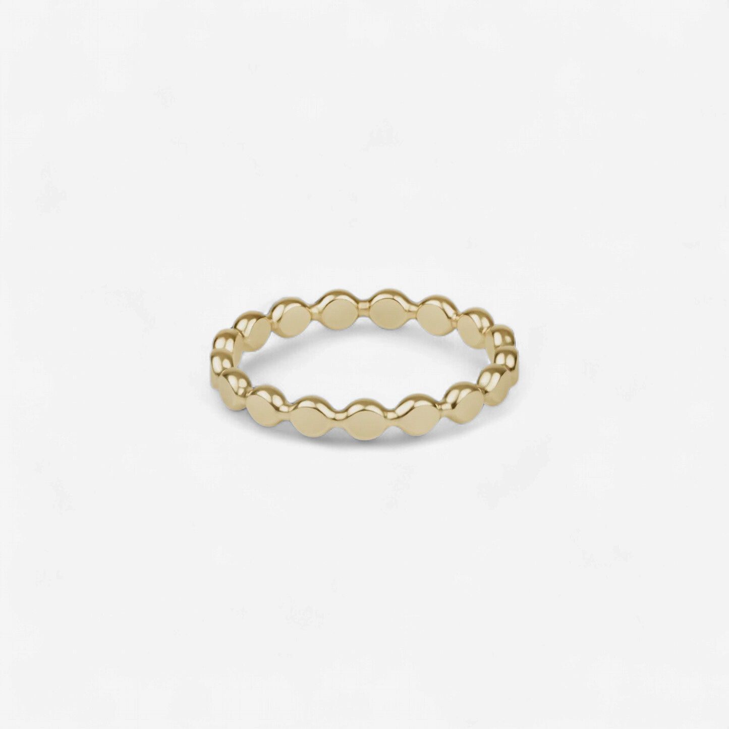 Classic Gold 2.5mm Beaded Disc Ring - Size 8 Classic Gold 2.5mm Beaded Disc Ring - Size 8