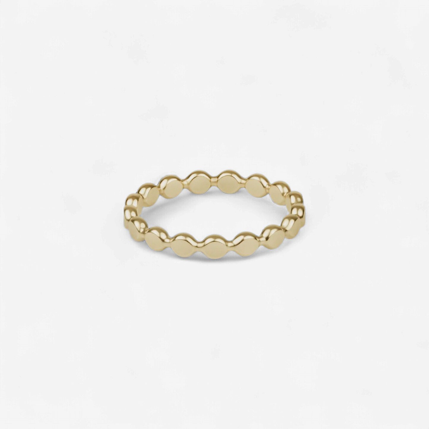 Classic Gold 2.5mm Beaded Disc Ring - Size 6 Classic Gold 2.5mm Beaded Disc Ring - Size 6