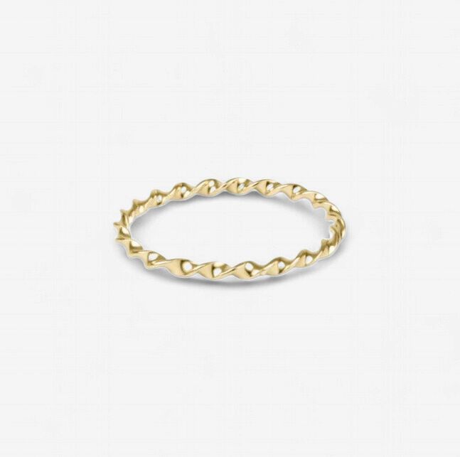 Classic Gold Twisted Thin Band Ring - Size 6 Classic Gold Twisted Thin Band Ring - Size 6