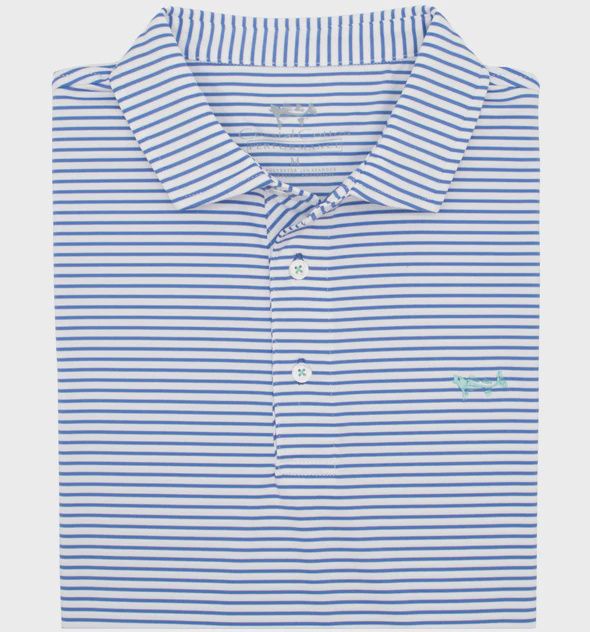 Baja Blue Strip Polo