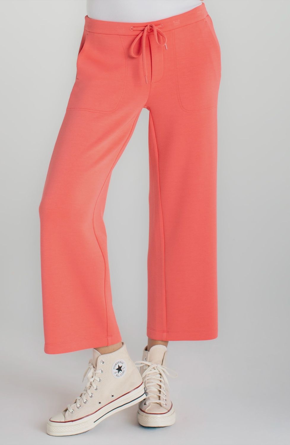 Pull-on Wide Leg Crop - Sunset Corol Pull-on Wide Leg Crop - Sunset Corol