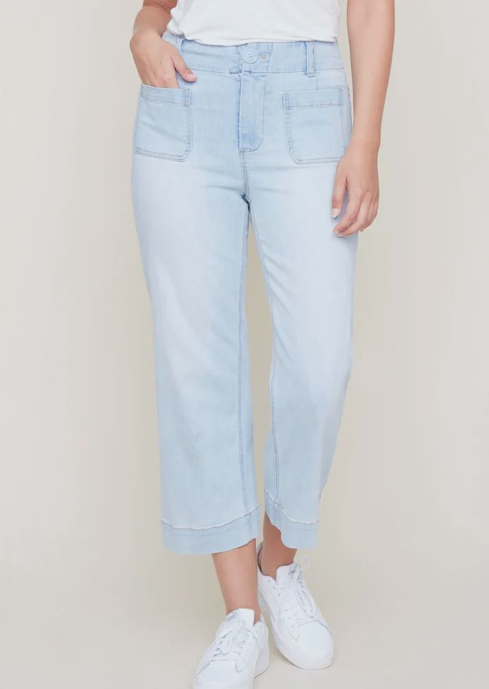 Bleached Washed Cropped Pants