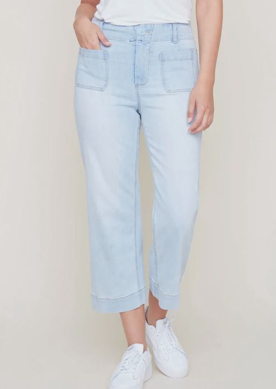 Bleached Washed Cropped Pants