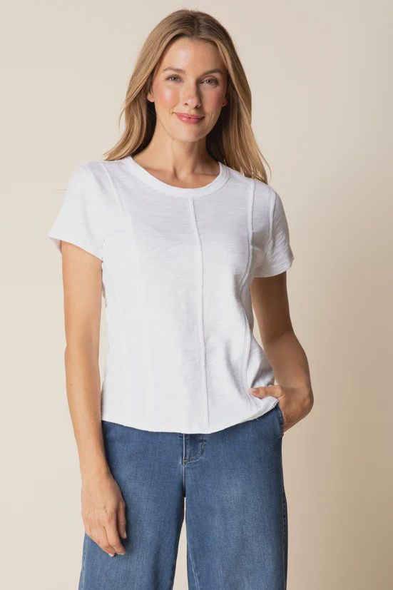 White Cotton Pebble Jet Set Tee