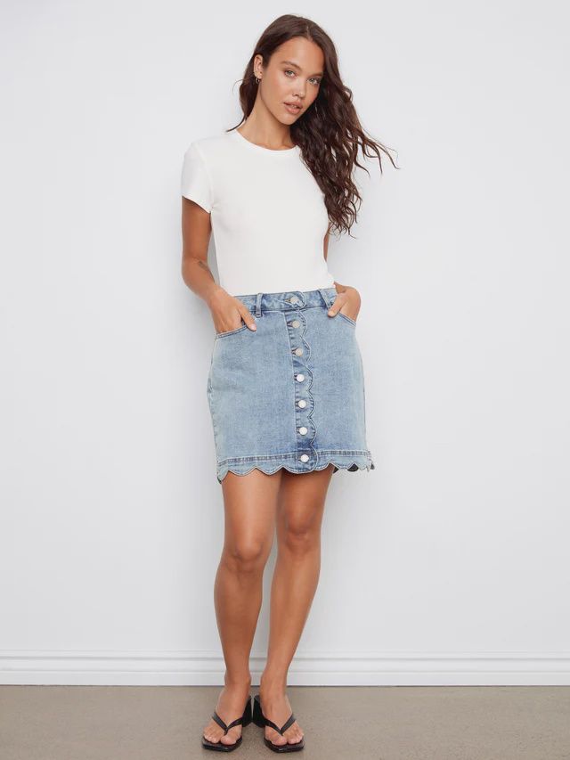 Scalloped Denim Skort Scalloped Denim Skort