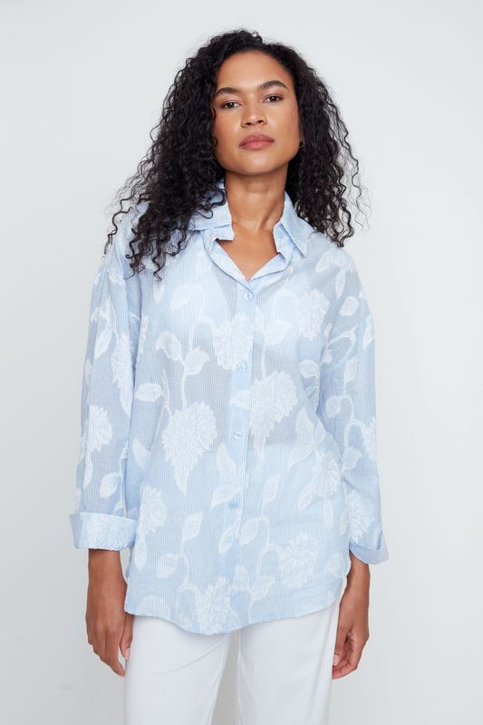 Floral Applique Button Up