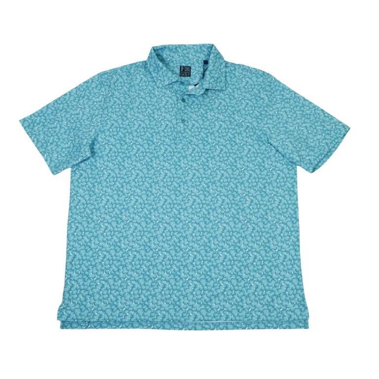 Aqua Golf Balls Print Polo