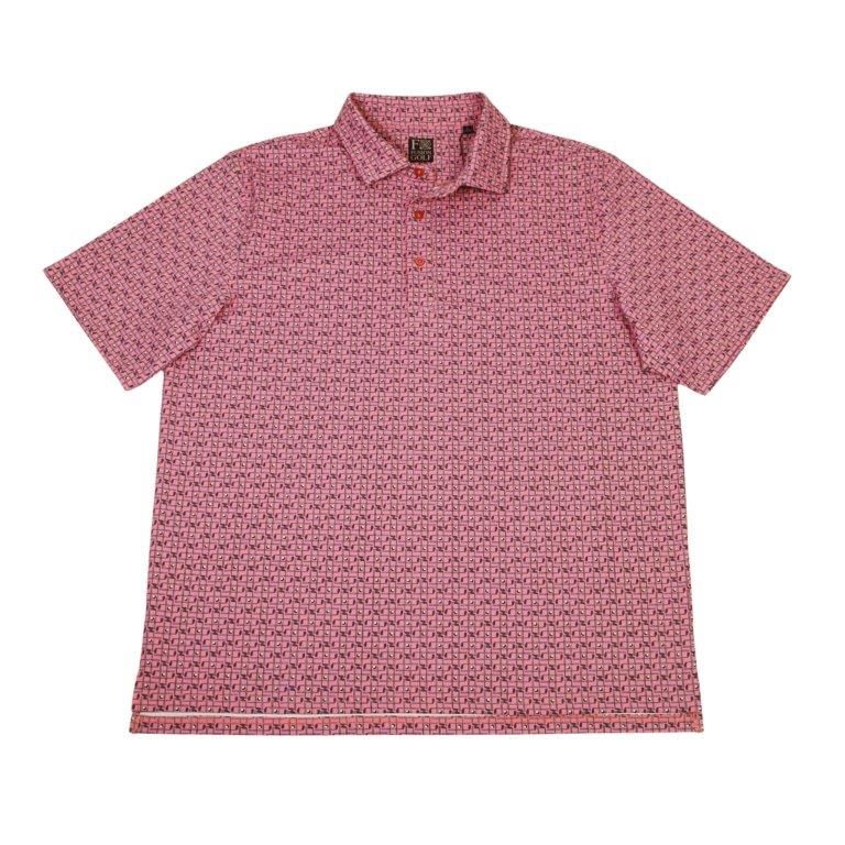 Coral Tic Tac Toe Print Polo