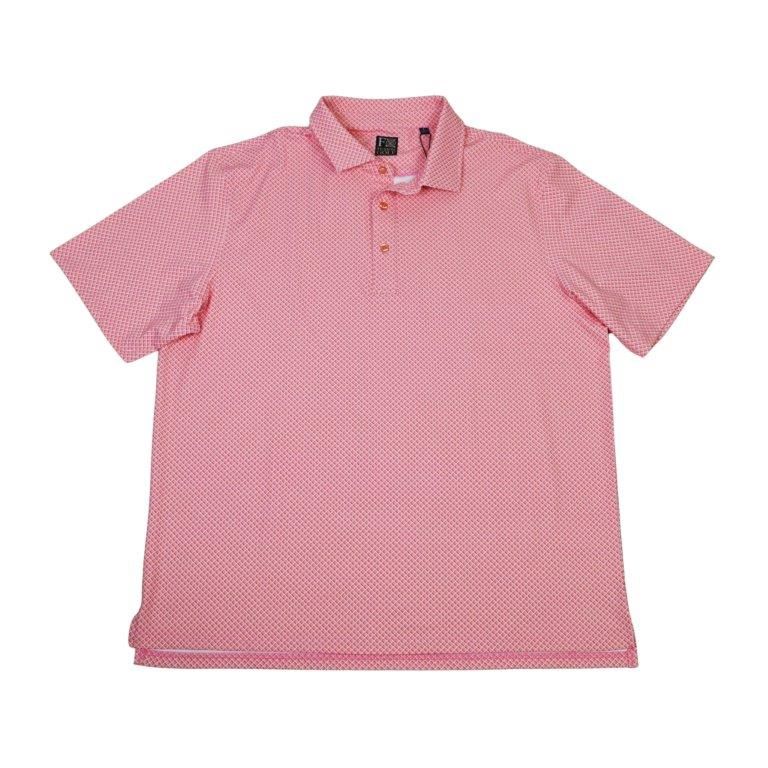 Coral Shady Pane Print Polo