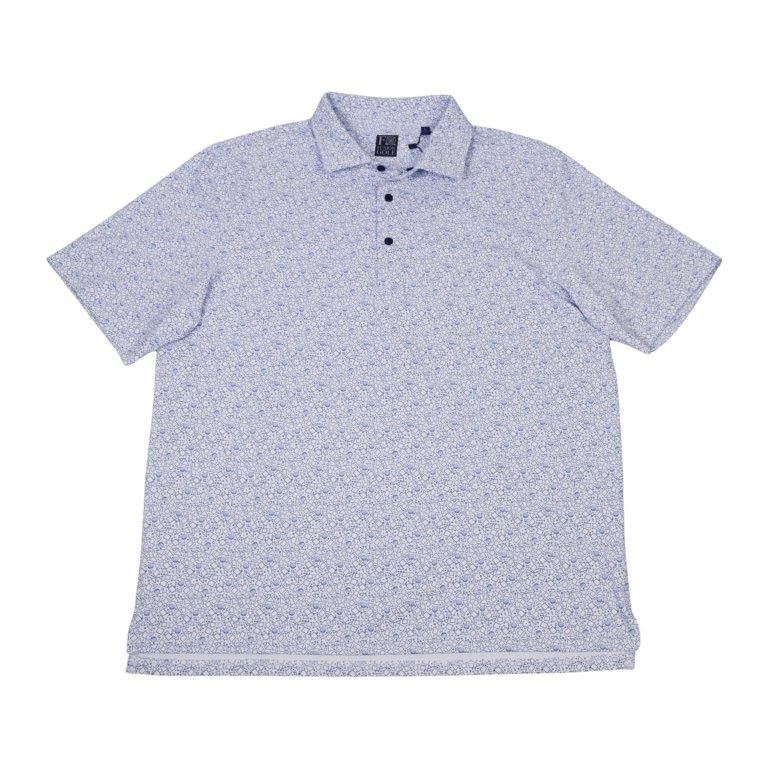 Navy Tossed Geo Print Polo