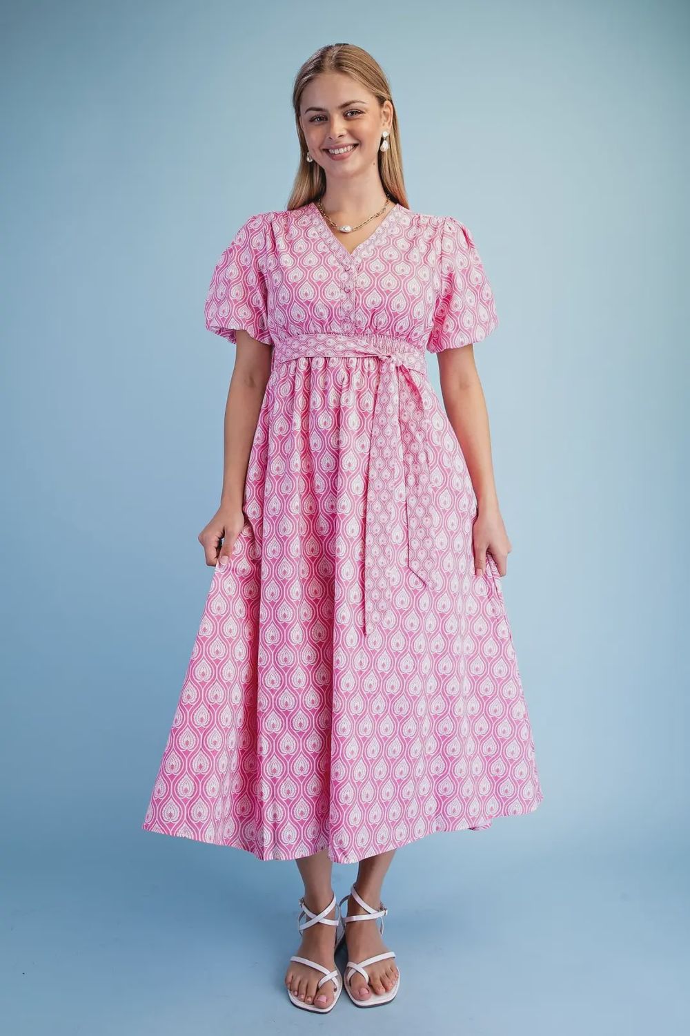 Candy Pink Belt Dress