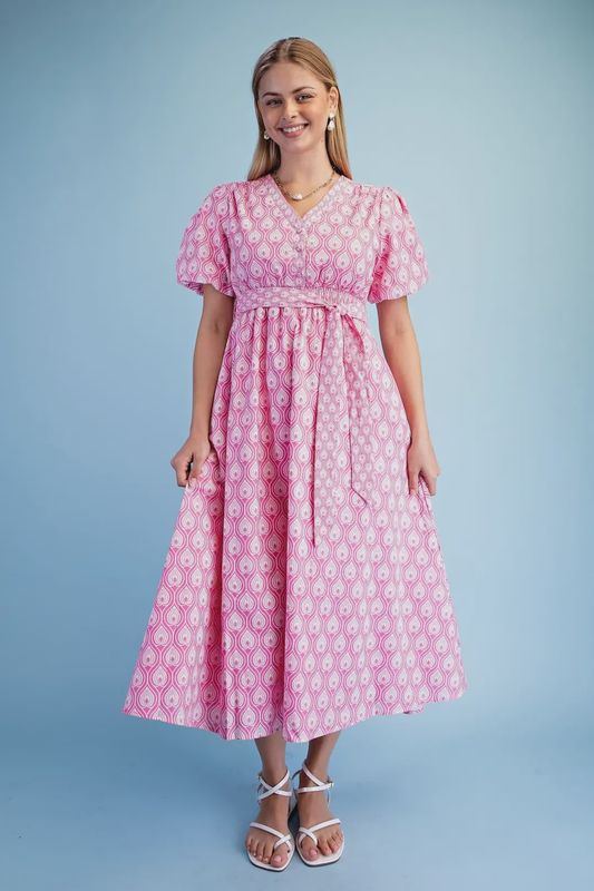 Candy Pink Belt Dress