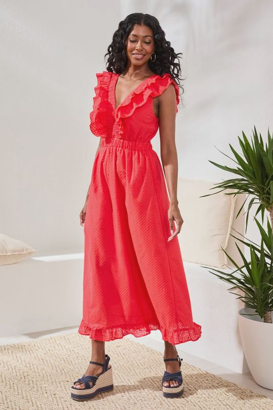 Cotton Maxi Dress with Back CutOut