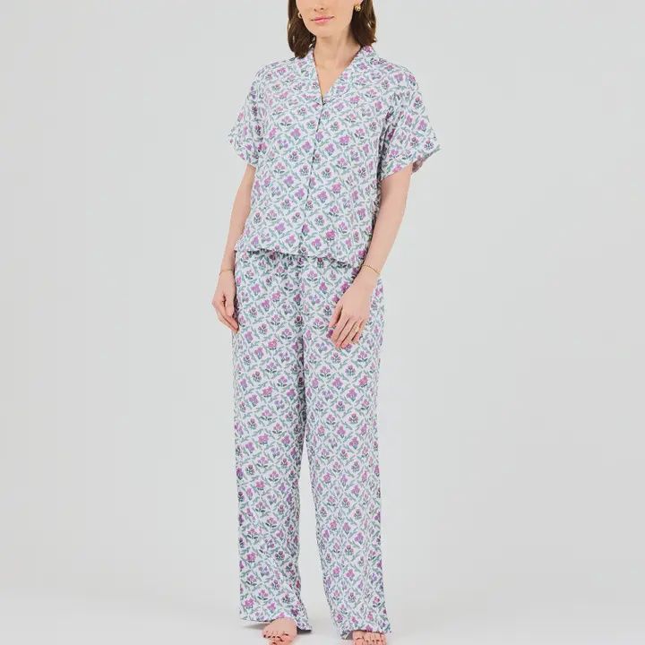 Leah Lattice Pajama Pant Set