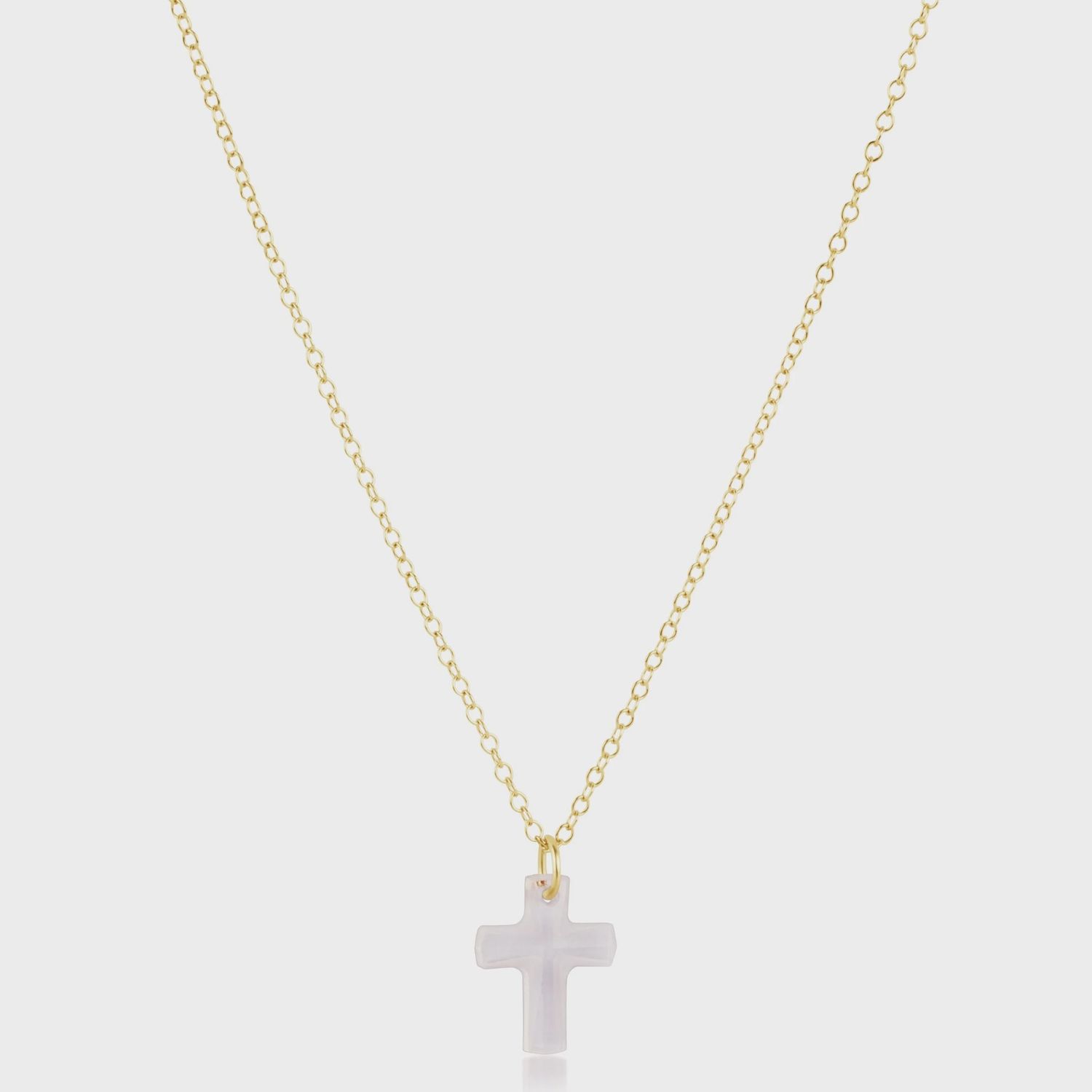 16 16" necklace gold - blessed crystal charm