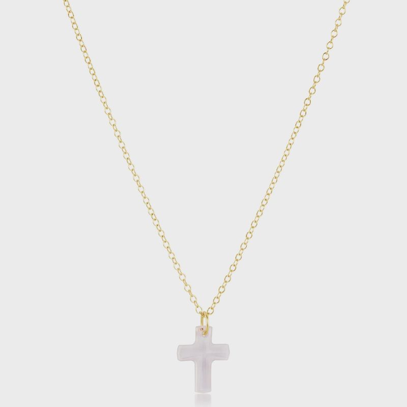 16" necklace gold - blessed crystal charm