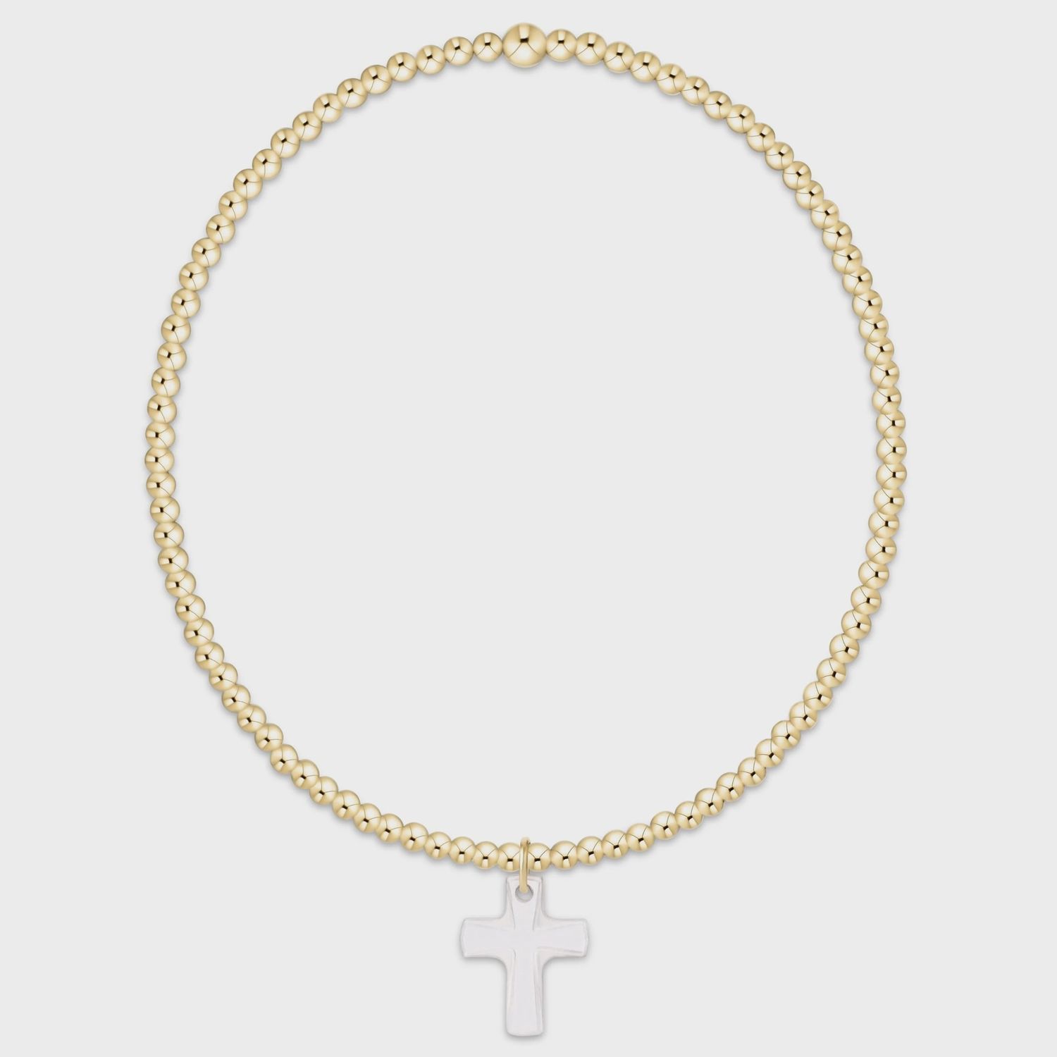 classic gold 2mm bracelet - blessed crystal charm