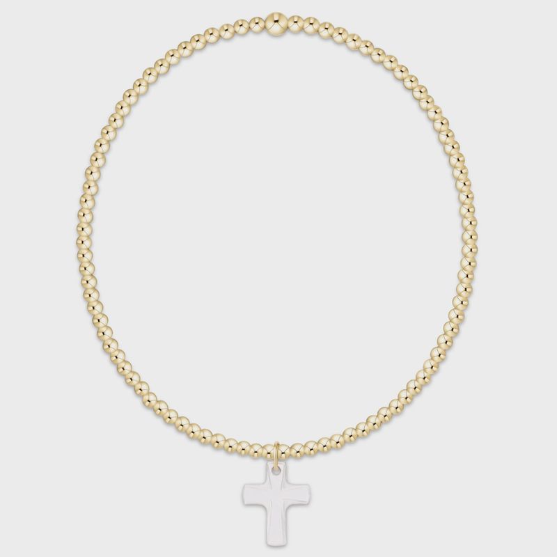 classic gold 2mm bracelet - blessed crystal charm