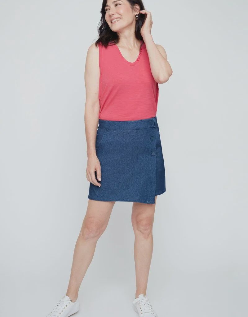 Button Wrap Skort