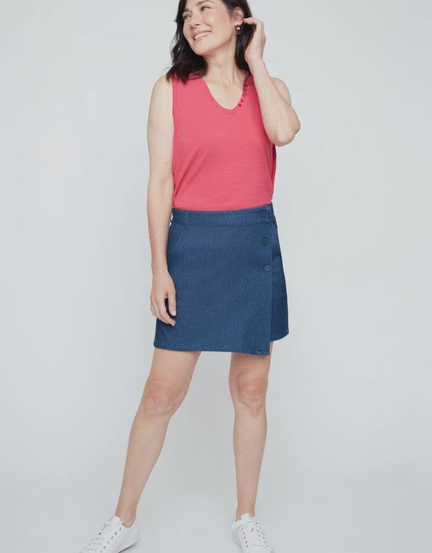 Button Wrap Skort