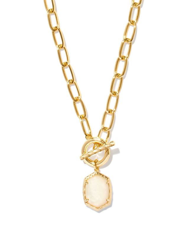 DAPHNE LINK AND CHAIN NECKLACE IVORY