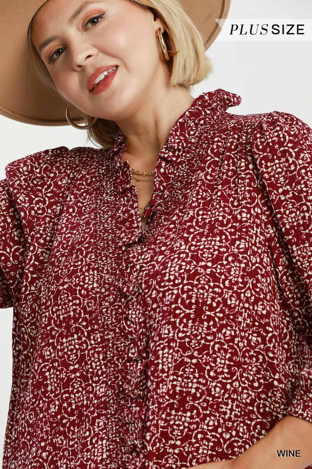 Floral Print Ruffle Button Down Top Floral Print Ruffle Button Down Top