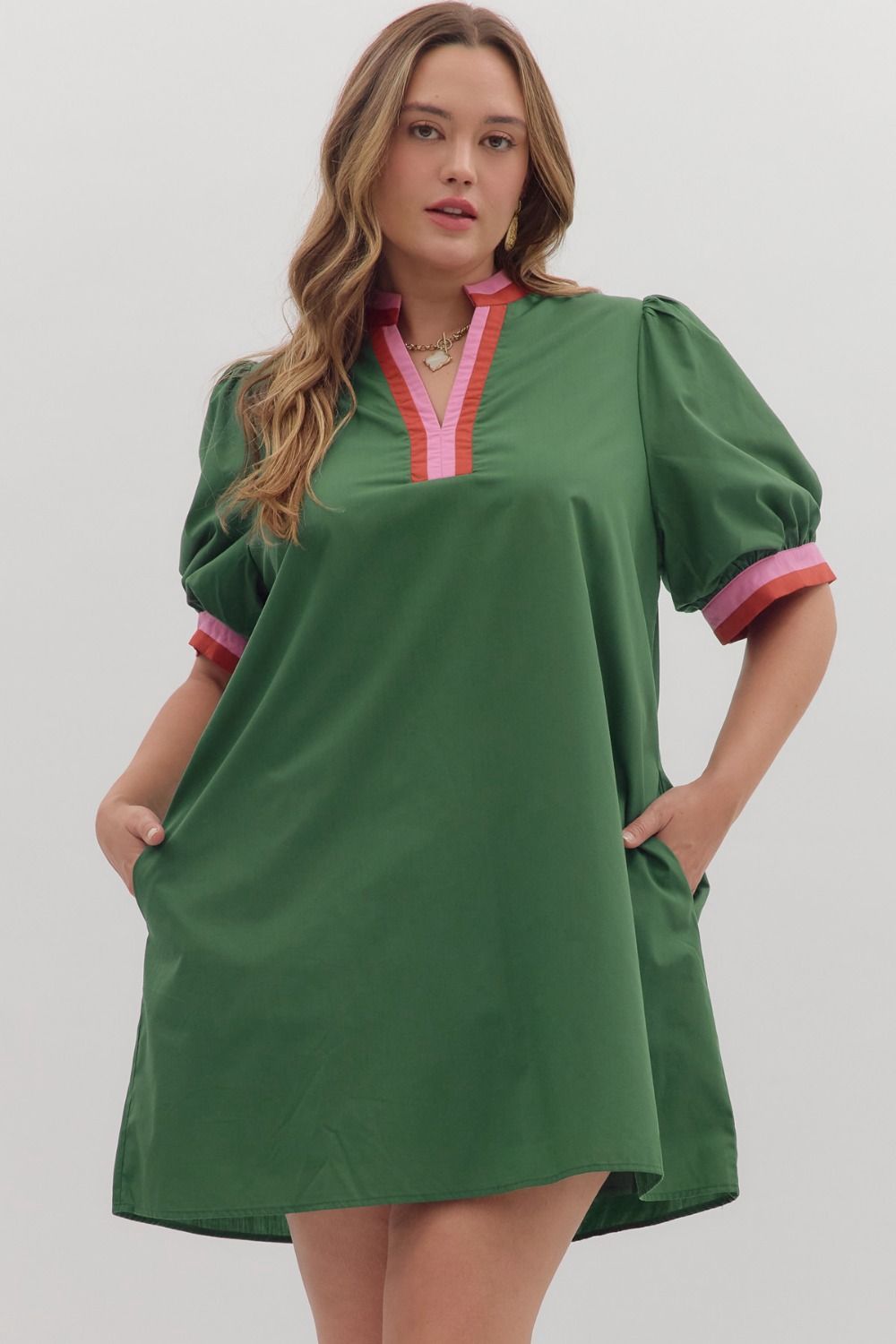 Multicolor Band Pullover Dress