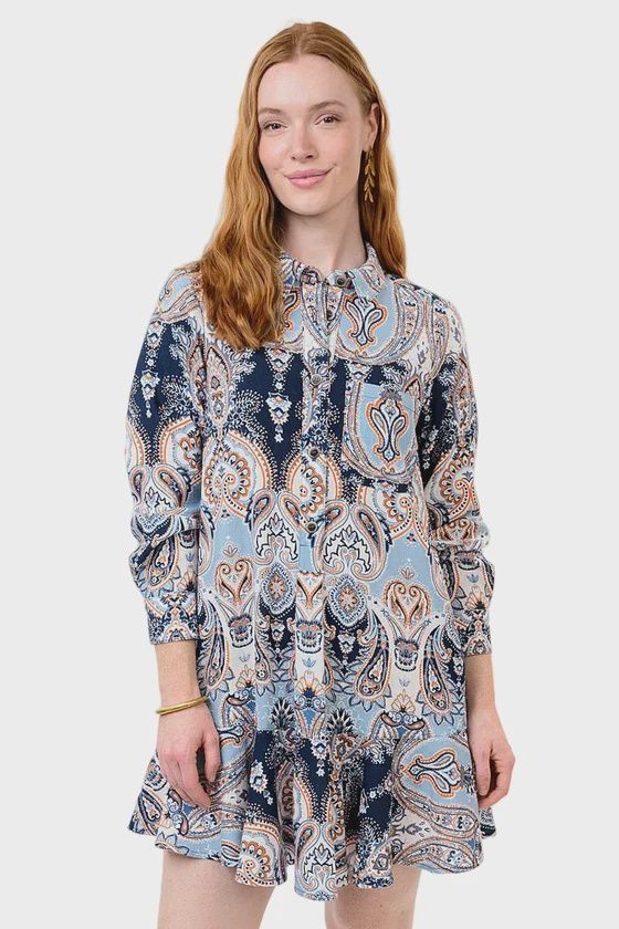 Paisley Flounce Shirt Dress Paisley Flounce Shirt Dress