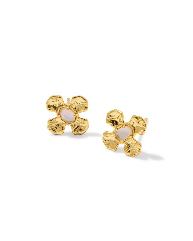 LEANNE STUD EARRINGS GOLD NATURAL MOTHER OF PEARL