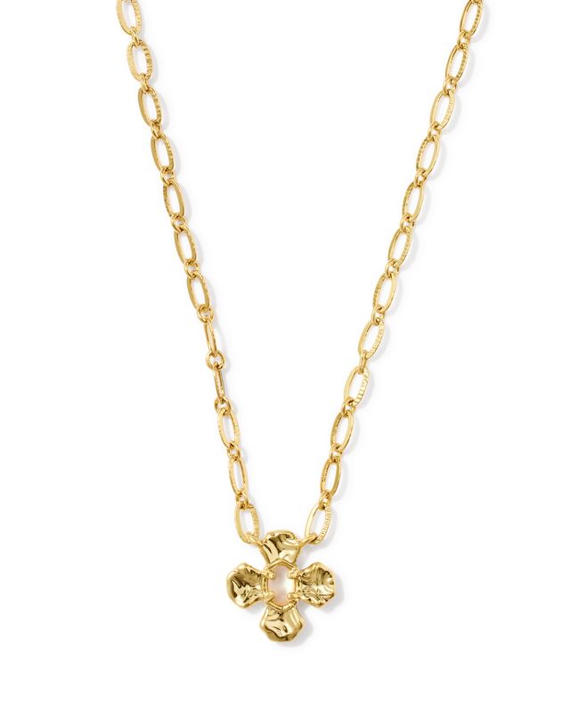 LEANNE SHORT PENDANT NECKLACE GOLD NATURAL MOTHER OF PEARL
