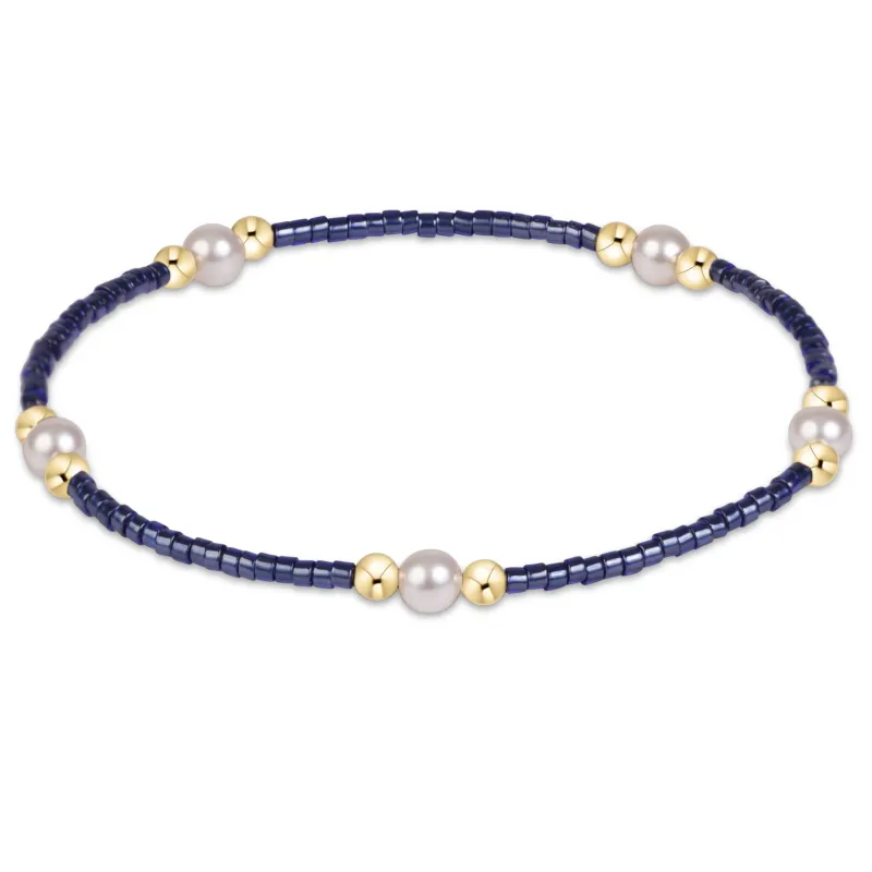 hope purpose pearl bracelet - navy