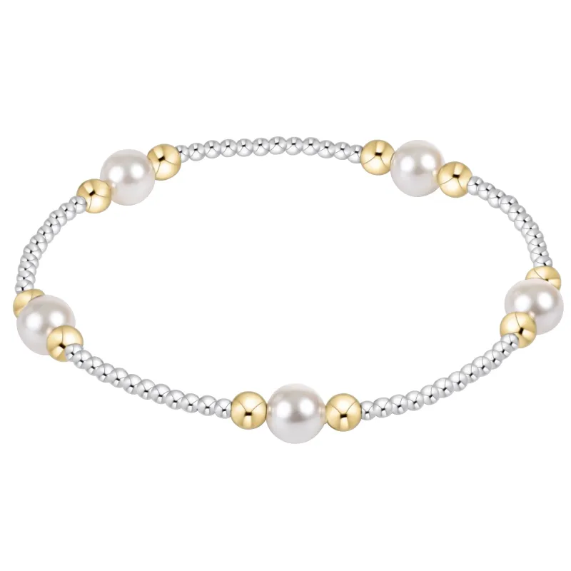 purpose pearl 6mm mixed metal bracelet