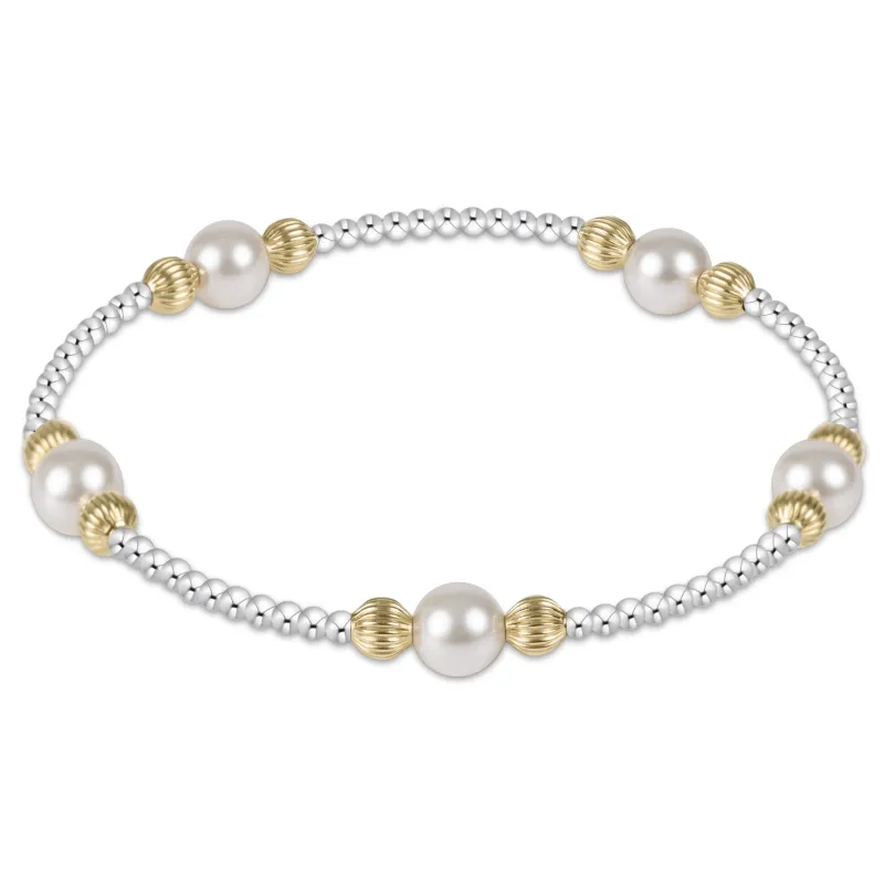 purpose pearl 6mm dignity mixed metal bracelet