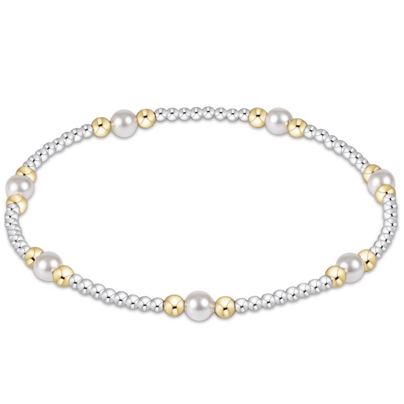 purpose pearl 4mm mixed metal bracelet