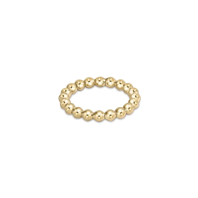 classic gold 3mm bead ring- size 7