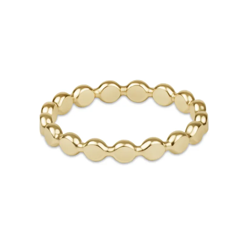 classic gold 2.5mm beaded disc ring- size 7