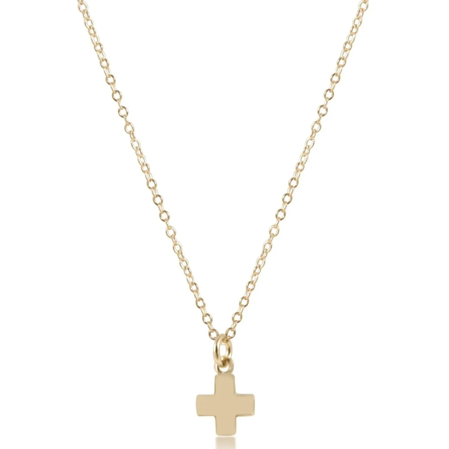 16 16" necklace gold - signature cross small gold charm
